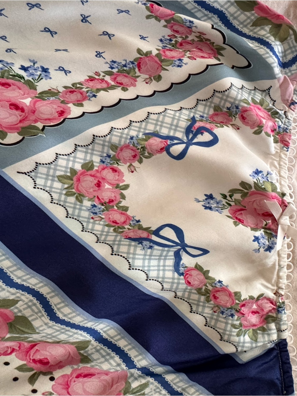 For Love & Lemons Maxi Skirt in Blue, Pink and Cream - Picture 3 of 4